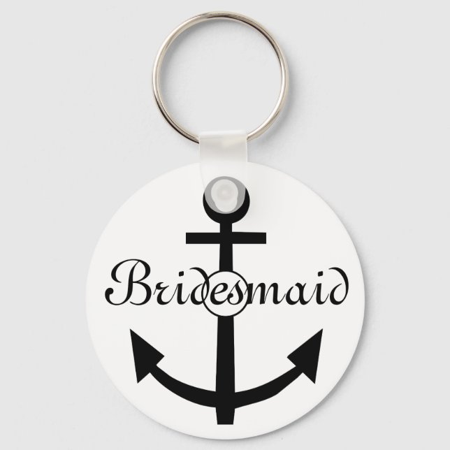 Nautical Anchor Personalized Bridesmaid Keychain (Front)