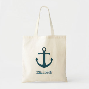 Nautical Anchor Personalized Name Monogram Tote Ba