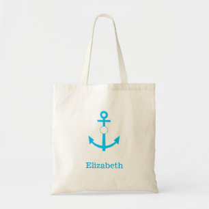 Nautical Anchor Personalized Name Monogram Tote Bag