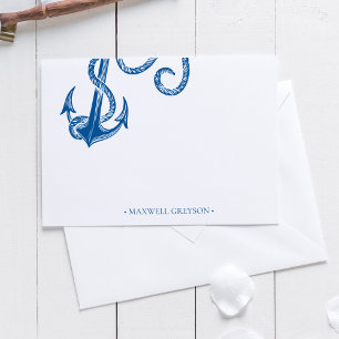 Nautical Anchor Personalized Stationery Small Card