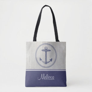 Nautical Anchor   Personalized Tote Bag