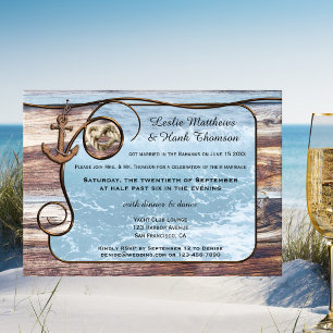 Nautical Anchor Post or After Wedding Invitation