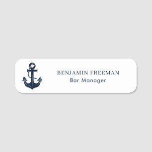 Nautical Anchor Professional ID Name Tag