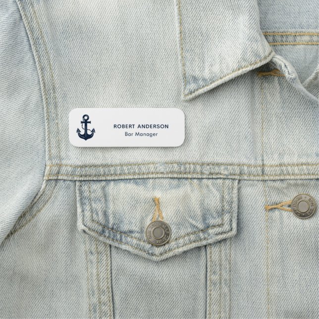 Nautical Anchor Professional Staff Personalized  Name Tag (In Situ)