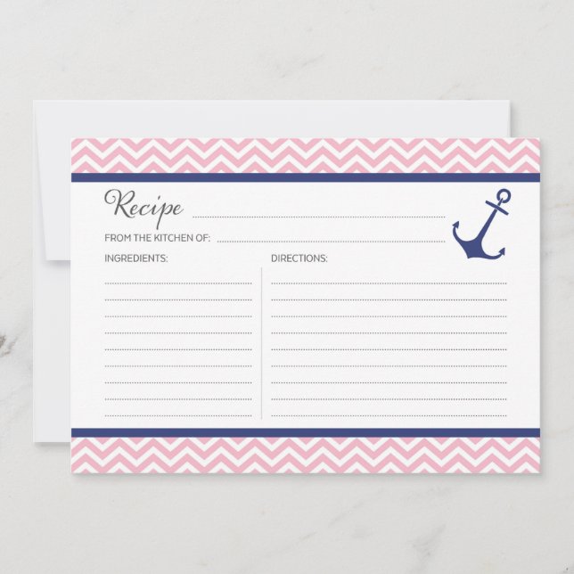 Nautical Anchor Recipe Card (Front)
