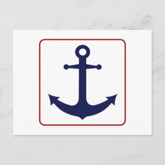 Nautical Anchor - Red White and Blue Postcard