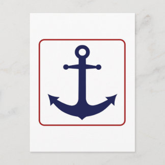 Nautical Anchor - Red White and Blue Postcard