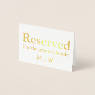 Nautical Anchor Reserved Wedding Table place  Foil Card