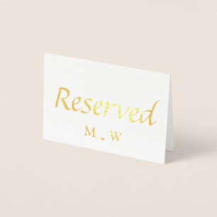 Nautical Anchor Reserved Wedding Table place gold Foil Card