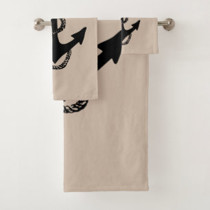 nautical ANCHOR + ROPE   Bath Towel Set