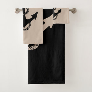 nautical ANCHOR + ROPE   Bath Towel Set