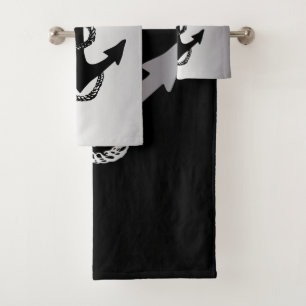 nautical ANCHOR + ROPE   Bath Towel Set