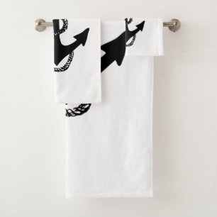 nautical ANCHOR + ROPE Bath Towel Set