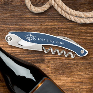 Nautical Anchor Rope Boat Name Corkscrew