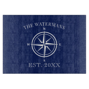 Nautical Anchor Rope Family Name Cutting Board