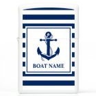 Nautical Anchor Rope Striped Boat Name