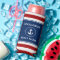 Nautical Anchor Rope Striped Boat RWB Your Name