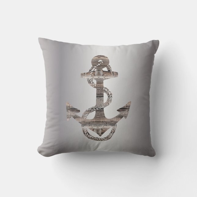 nautical ANCHOR + ROPE | Throw Pillow (Front)