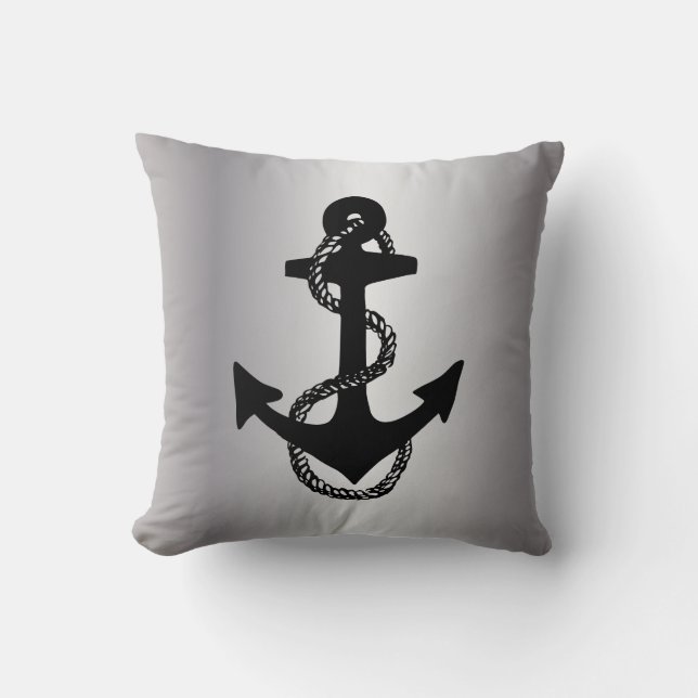 nautical ANCHOR + ROPE | Throw Pillow (Front)