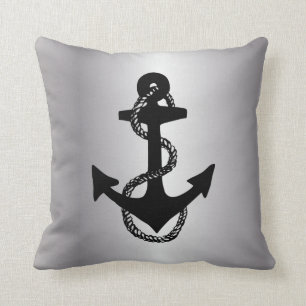 nautical ANCHOR + ROPE Throw Pillow