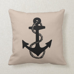 nautical ANCHOR + ROPE   Throw Pillow