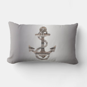 nautical ANCHOR + ROPE w/ reversed sides Lumbar Pillow