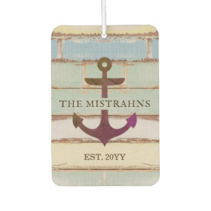 Nautical Anchor Rustic Wood Boat Name Air Freshener