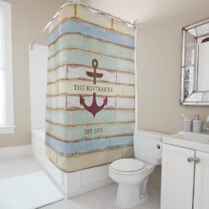 Nautical Anchor Rustic Wood Boat Name Bathroom