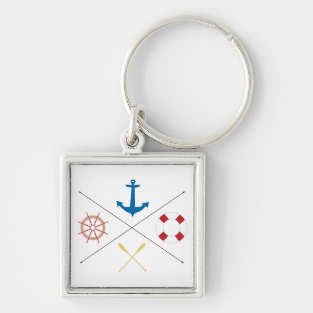 Nautical Anchor Sail Sailing Boat Ore Key Chain (Front)