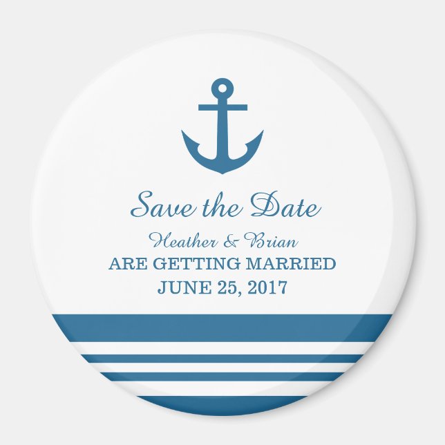 Nautical Anchor Save the Date Magnet (Front)