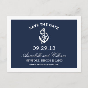 NAUTICAL ANCHOR   SAVE THE DATE POST CARD