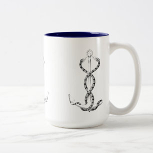 Nautical Anchor snakes Two-Tone Coffee Mug