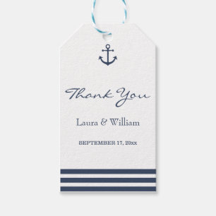 Nautical Anchor & Striped Wedding Gift Tags