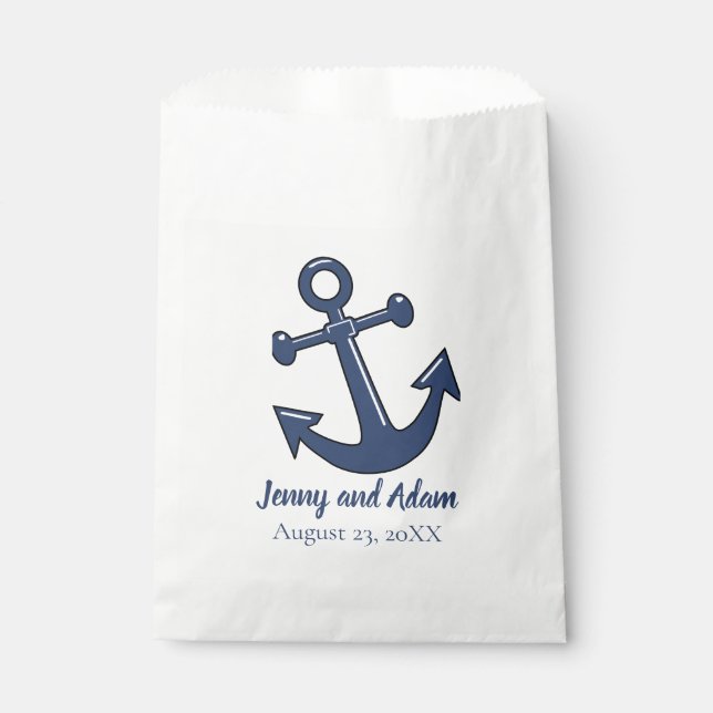 Nautical Anchor Theme Favour Treat Bags (Front)