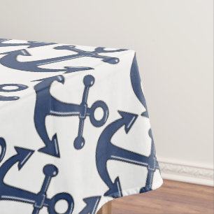 Nautical Anchor Theme Table Cloth