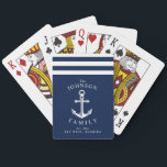 Nautical Anchor Themed Family Reunion Playing Cards<br><div class="desc">A fully customizable and fun mason jar with a unique nautical theme.  It features an anchor centred in the middle in a vibrant navy and white colour scheme. All elements are unlocked and adjustable,  so have fun creating and making it your own.</div>