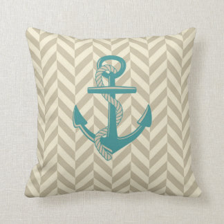 Nautical Anchor Throw Pillow