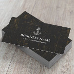Nautical Anchor Vintage Grunge Dark Business Card<br><div class="desc">Professional Grunge Dark Nautical Anchor Business Cards.</div>