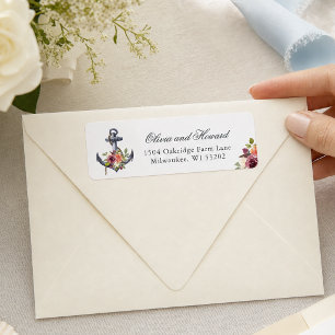 Nautical Anchor Watercolor Floral Knot