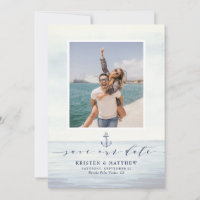 Nautical Anchor Watercolor Ocean Scene Photo