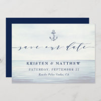 Nautical Anchor Watercolor Ocean Scene 