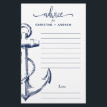 Nautical Anchor Wedding Advise<br><div class="desc">Allow your guests to fill out advice cards to give you some wisdom going into your marriage.</div>