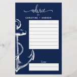 Nautical Anchor Wedding Advise Navy<br><div class="desc">Allow your guests to fill out advice cards to give you some wisdom going into your marriage.</div>