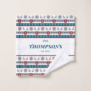 Nautical Anchor Wedding Anniversary Gift Idea Wash Cloth
