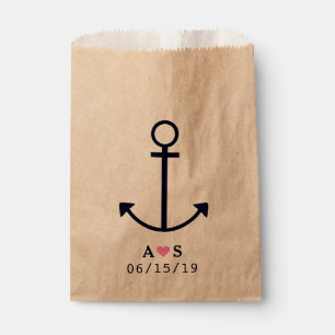 Nautical Anchor Wedding Favour Bags Personalized