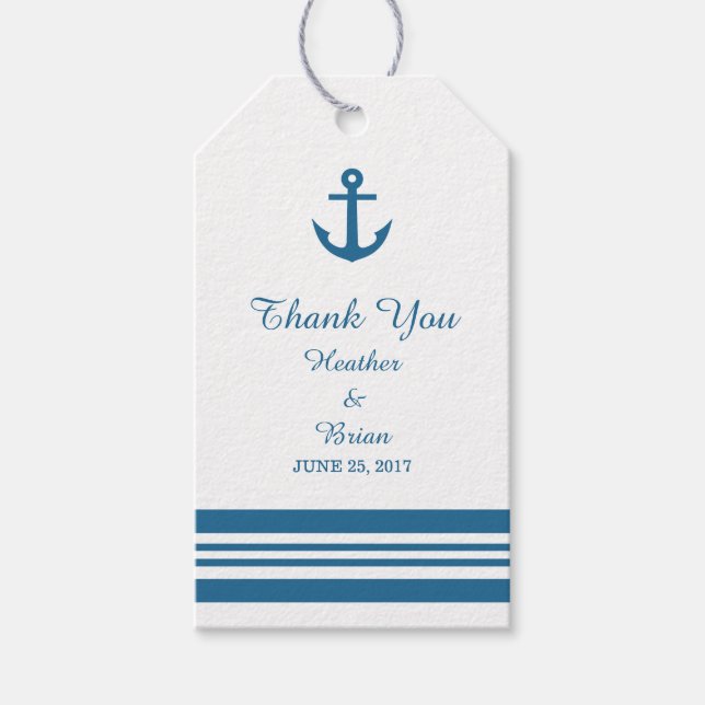 Nautical Anchor Wedding Gift Tags (Front)