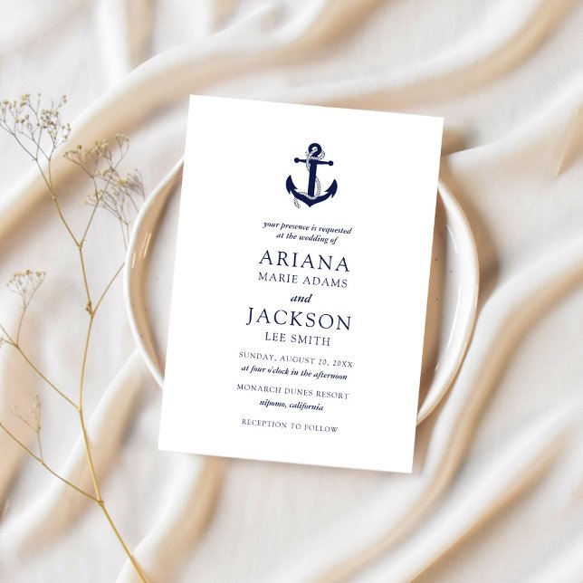 Nautical Anchor Wedding Invitation (Creator Uploaded)
