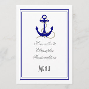 Nautical anchor wedding menu