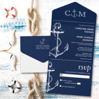 Nautical Anchor Wedding Navy Blue