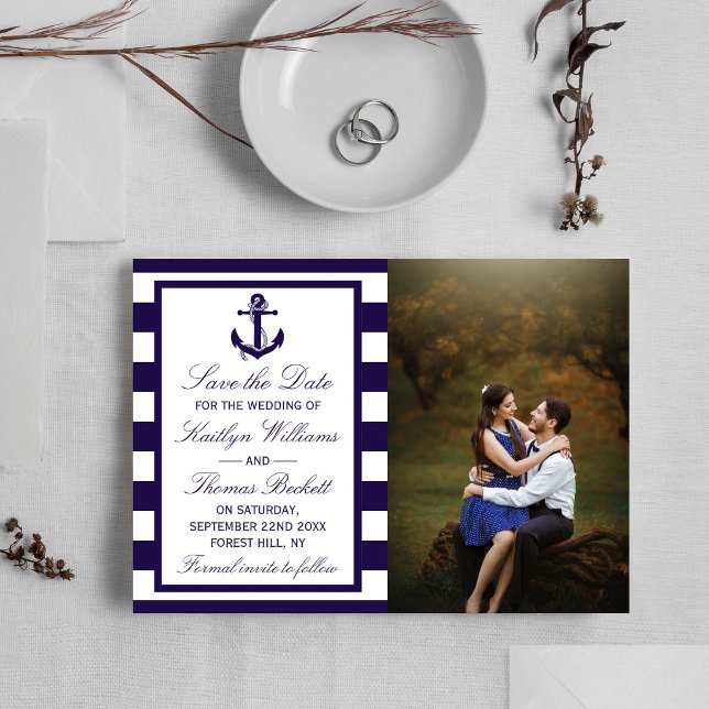 Nautical Anchor Wedding Photo Save The Date (Creator Uploaded)